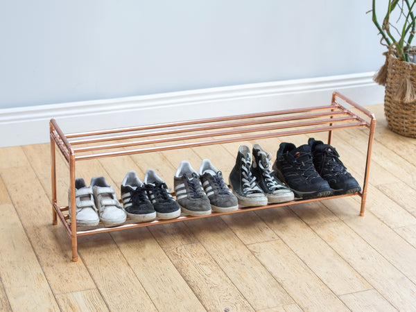 Copper pipe shoe rack - Handmade with industrial fittings - Shoe storage/organisation