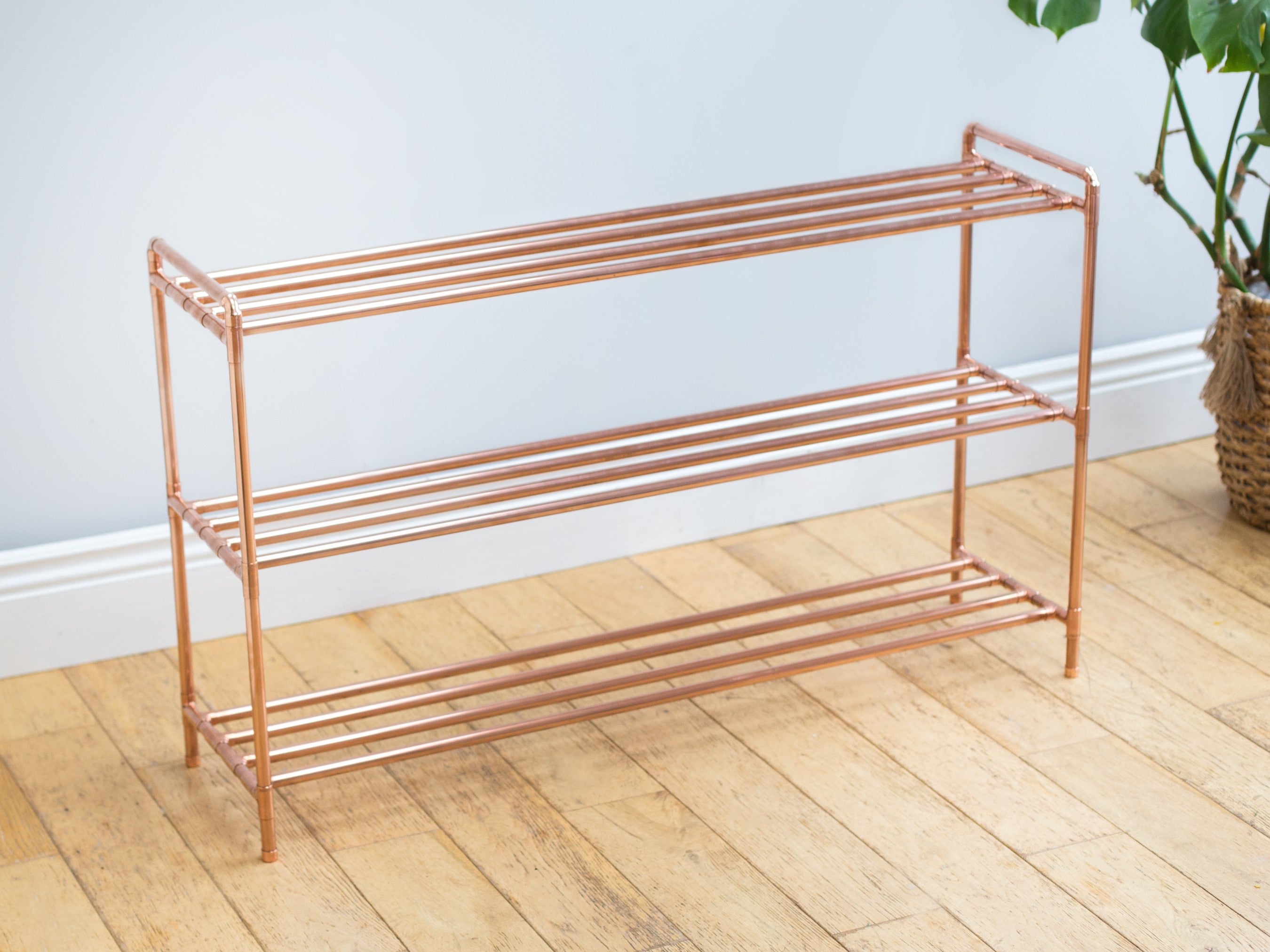 3 Tier Copper Pipe Shoe Rack Handmade With Industrial Fittings Shoe Storage/organisation  