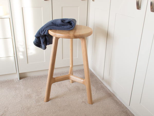 Handcrafted Bar/Counter Stool - 3 Legs - Ash Hardwood 'Ronnie Stool'