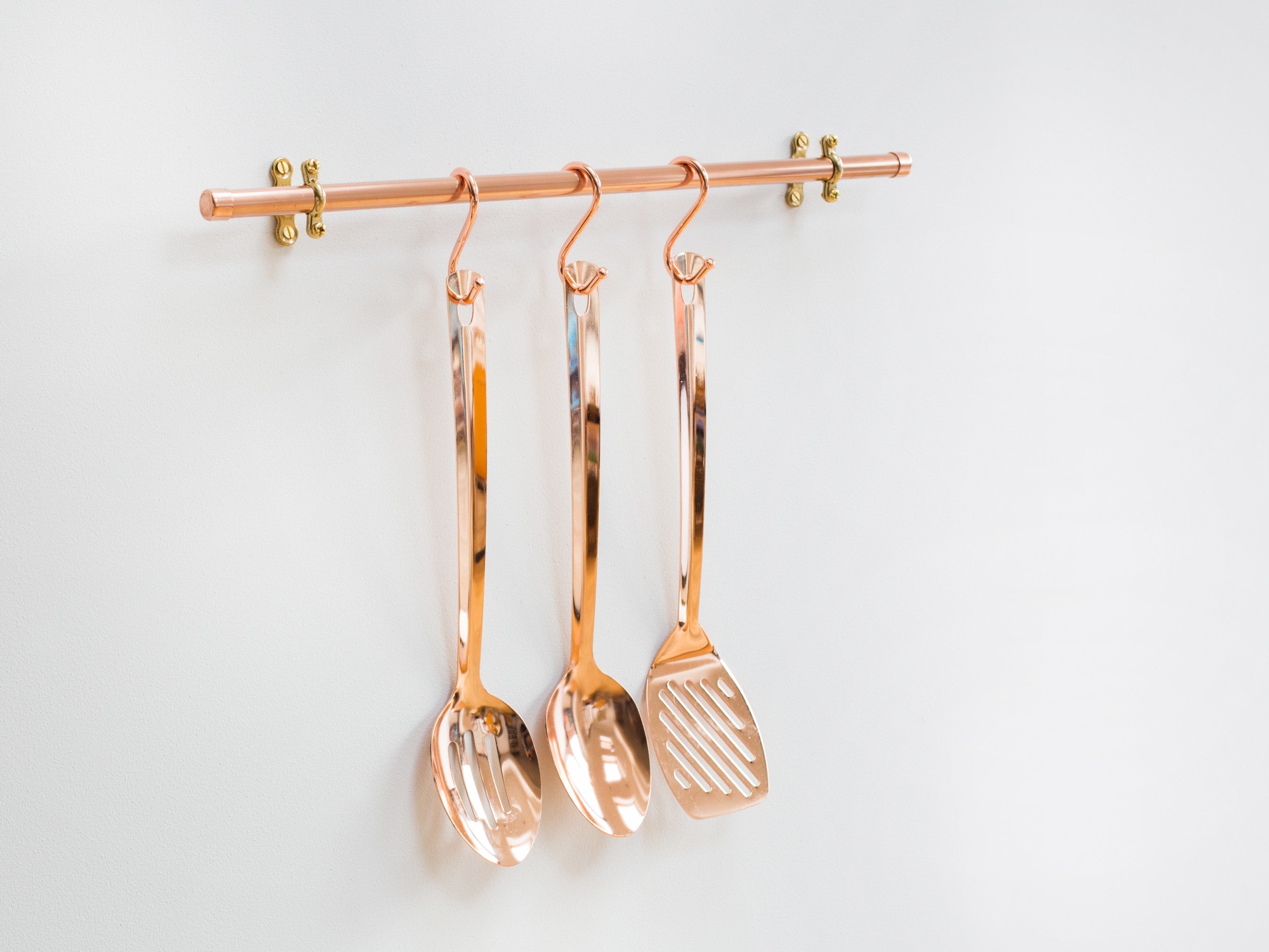 Copper Pipe Utensil and Pan Hanging Rail Solid Brass Fittings 